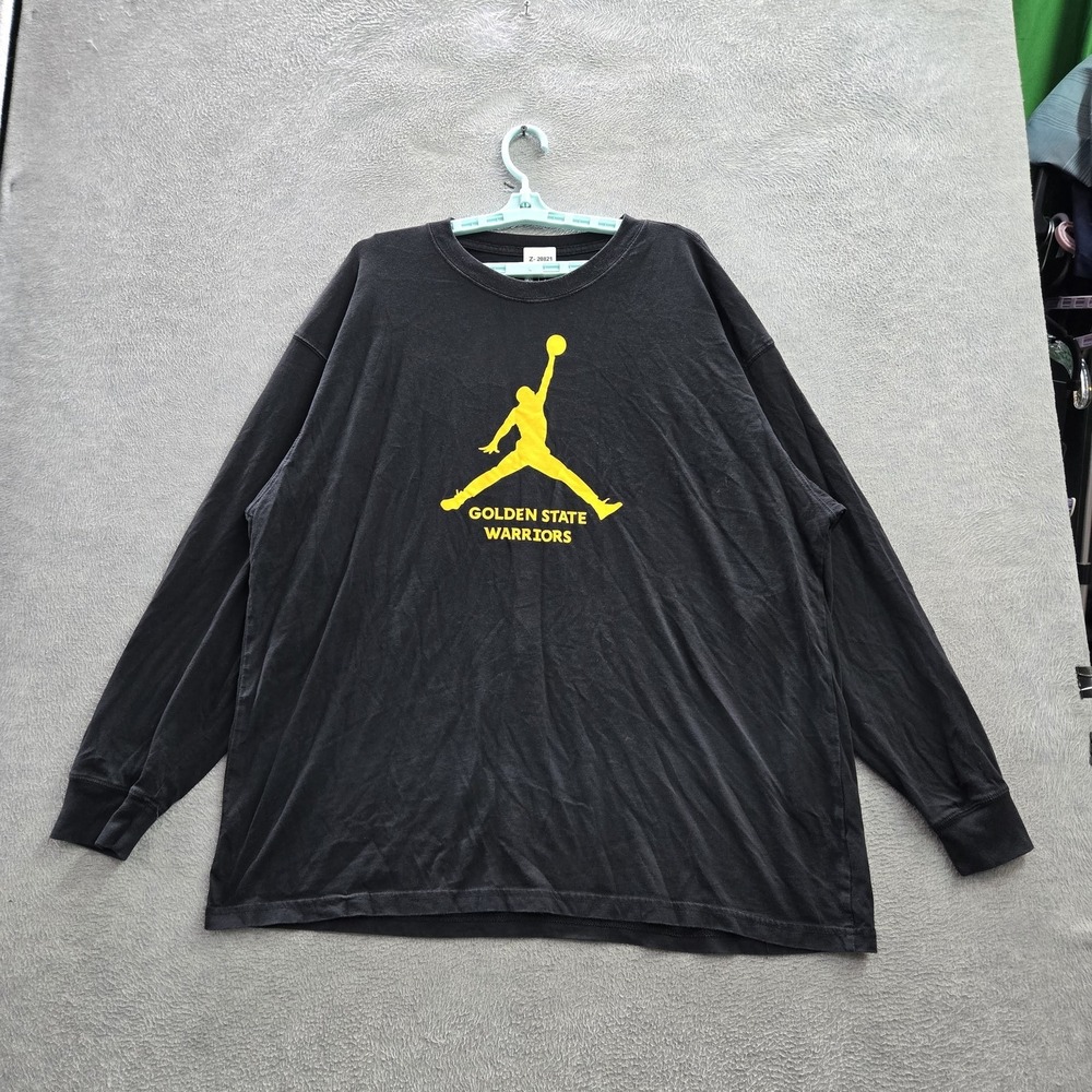 Golden State Warriors Men Shirt 2XL Black‎ Nike Essential Jumpman Big Logo